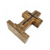 FixtureDisplays® Wooden Pedestal Rugged Cross with Metal Details 5. 5